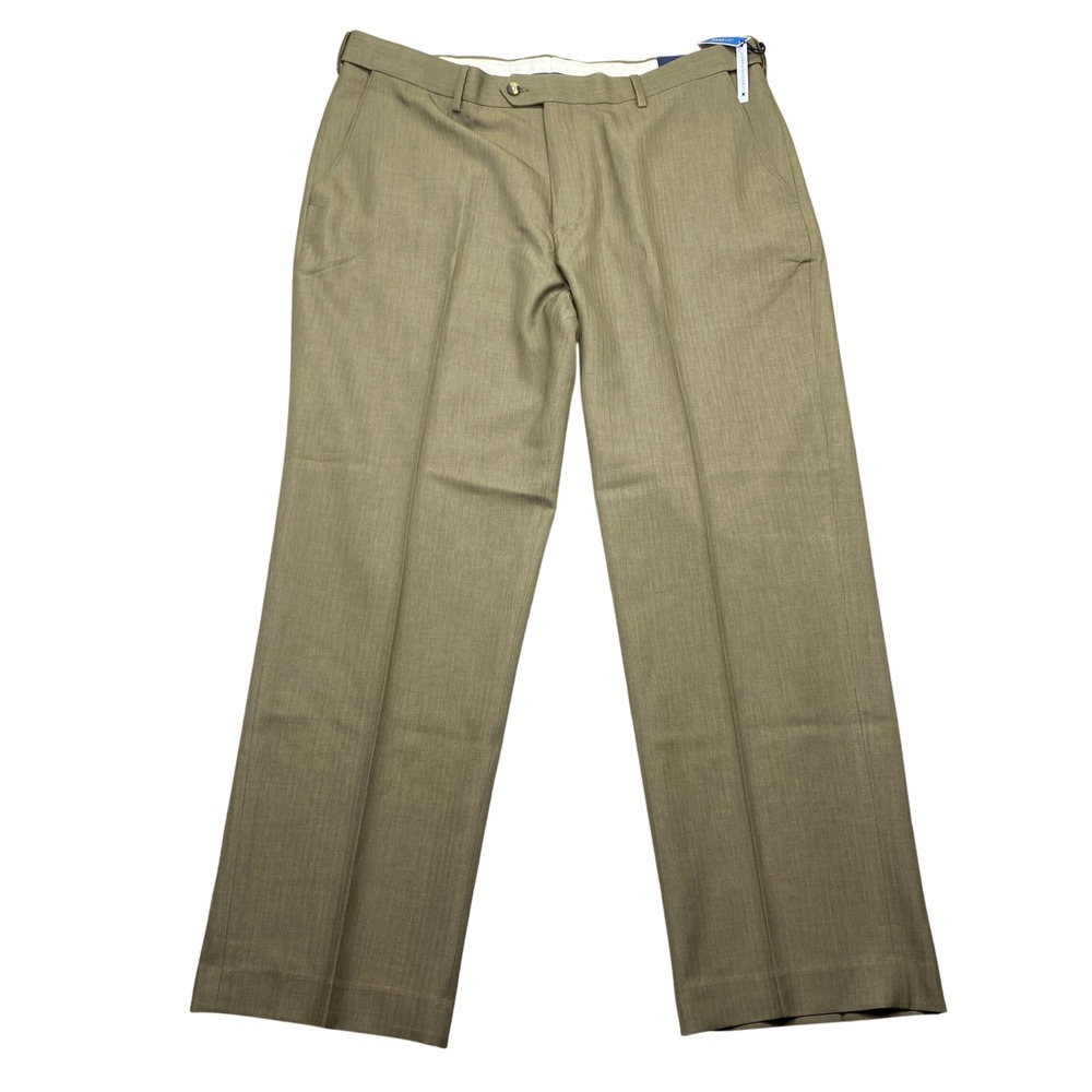 Croft & Barrow Mens True Comfort Classic Fit Dress Pants Tan 40x30‎ Flat Front